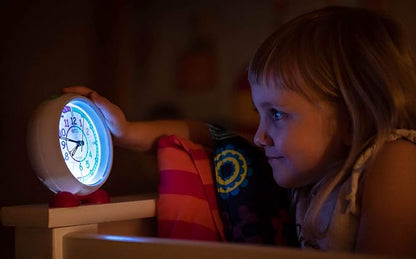 EasyRead Time Teacher Alarm Clock Kids - Telling Time Teaching Clock - Boys & Girls Alarm Clock With Rainbow 24 Hr Face & Night Light - Bedroom Clock - Kids Analog Alarm Clock 2 Step Learning System