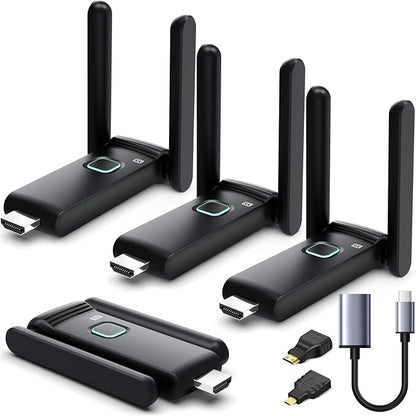Wireless HDMI 3 Receivers and Transmitter, No Hot, Plug and Play, 2.4/5.8GHz