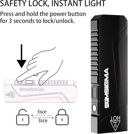 1500 Lumen Compact Flat Flashlight 2Pack, USB-C Rechargeable Ultra Thin Portable EDC Flashlight, 6-Mode Pocket Light for Outdoor Camping, Emergency, and Home Use