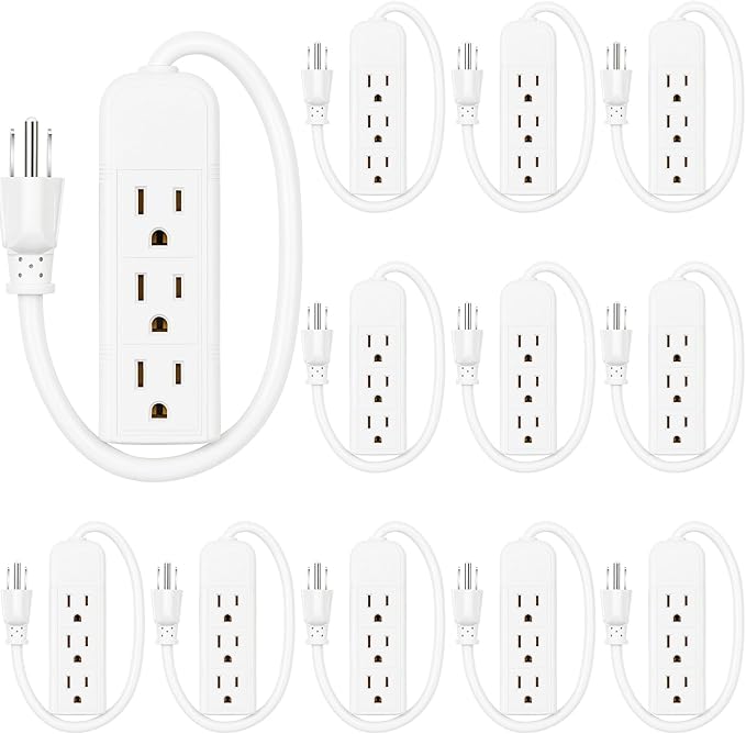 Copkim 20 Pack 3 Outlet Power Strip Extension Cord