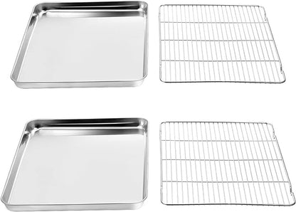 Wildone Baking Sheet & Rack Set, Stainless Steel Cookie Pan