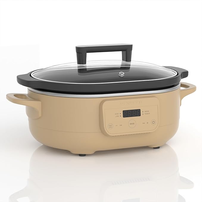6 Quart Programmable Slow Cooker Removable Healthy Nonstick Pot