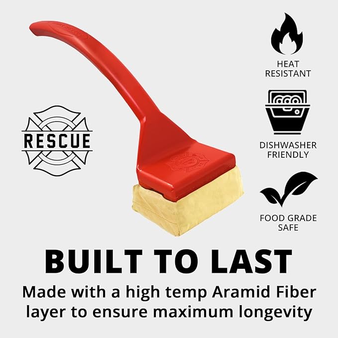 Grill Rescue BBQ Replaceable Scraper Cleaning Head, Bristle Free - Durable and Unique Scraper Tools for Cast Iron or Stainless-Steel Grates, Barbecue Cleaner (Non Scraper Brush)