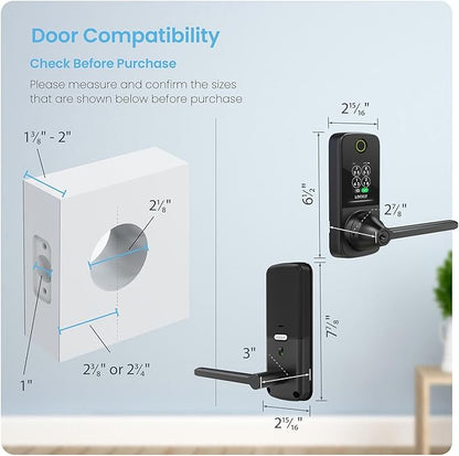 Lockly Smart Lock Secure Pro, Fingerprint Door Lock, Keyless Entry, Built-in