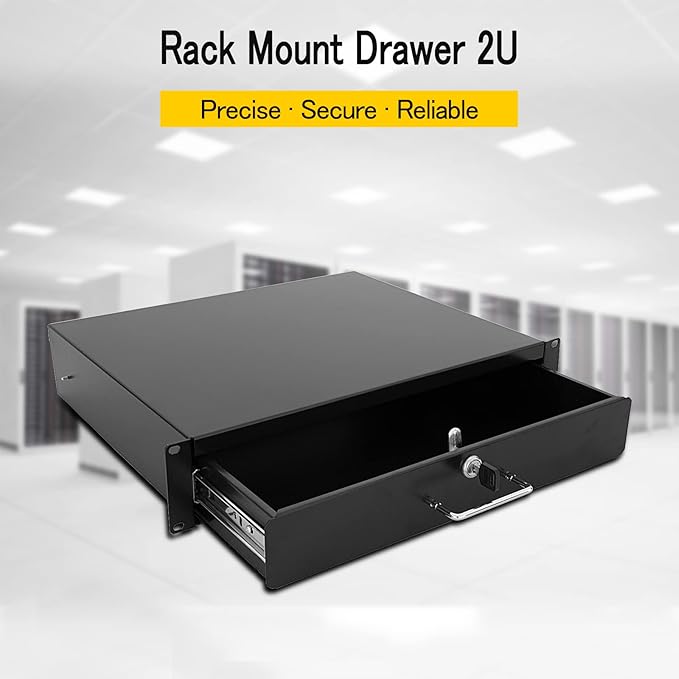 RAISING ELECTRONICS Drawer Server Cabinet Case 19 Inch Locking Rack Mount DJ