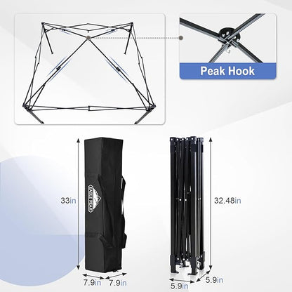 EAGLE PEAK EAGLE PEAK Flex Ultra Compact Pop-up Canopy, Sun Shelter, Changing Room, Portable Privacy Canopy Cabana, 5x5ft Canopy Tent, for Pool, Fashion Photoshoots, or Camping White/Blue
