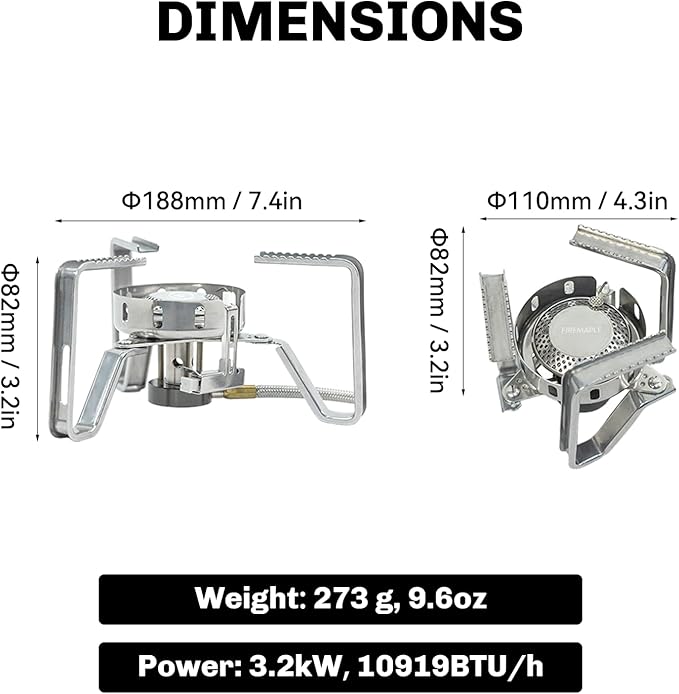 Fire-Maple FMS-125 PRO Gas Stove ??Compact High-Powered Backpacking Stove with Wind-Resistant Flame, Stable Detachable Design, Electric Ignition ??Lightweight & Durable for Camping & Hiking