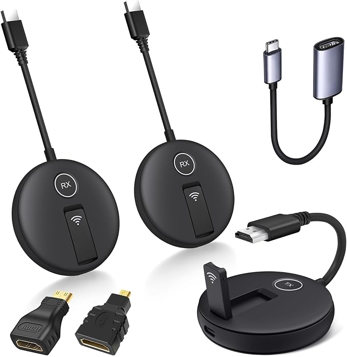 YUYUNLOMN Wireless HDMI Two Receivers and One Transmitter, 2.4/5GHz Wirelessly