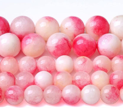 75PCS 10MM Pink Tourmaline Jade 2 Strands Stone Beads for Jewelry Making DIY Bracelet Necklace