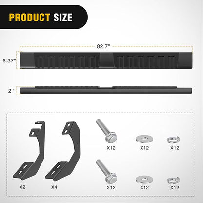 Nilight Running Boards for 2005-2023 Toyota Tacoma Double Cab 4 Full Size Doors 6 Inch Side Step Nerf Bars Black