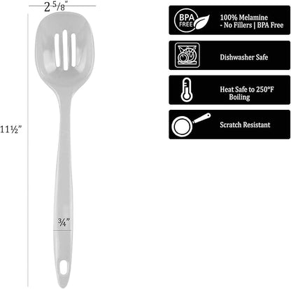 Reston Lloyd Melamine Slotted Spoon Kitchen Utensil, Durable BPA-Free Plastic
