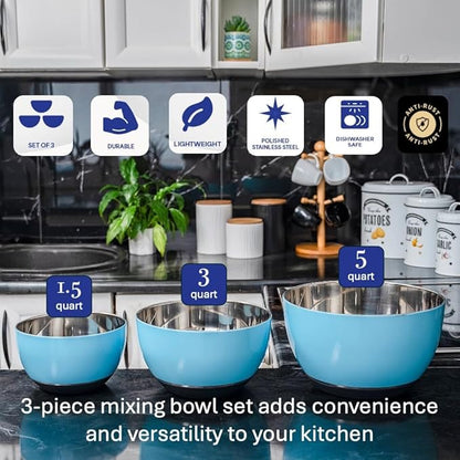 WHYSKO® Stainless Steel Mixing Bowls