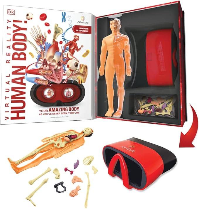 Abacus Brands Virtual Reality Human Body Gift Box- Illustrated Interactive VR Book and STEM Learning Activity Set - for Ages 8 and Up