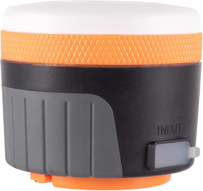 LIT-PaTH LED Camping Light, Rechargeable Lantern with Magnet Base, 4400 mAh, Survival Kit for Emergency, Hurricane, Outage, Large Orange, 2 Pack