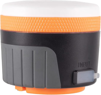 LIT-PaTH LED Camping Light, Rechargeable Lantern with Magnet Base, 4400 mAh, Survival Kit for Emergency, Hurricane, Outage, Large Orange, 2 Pack