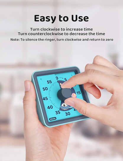 LIORQUE 60 Minute Visual Timer for Kids, Visual Countdown Timer for Classroom
