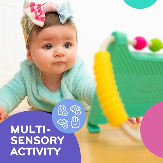 Mobi Peeka Activity Toy - Tummy Time Baby Mirror, Food Grade Silicone Montessori Toys, Shatterproof Mirror for Babies, BPA and Phthalate Free - for 0-6 Months Newborns and Up