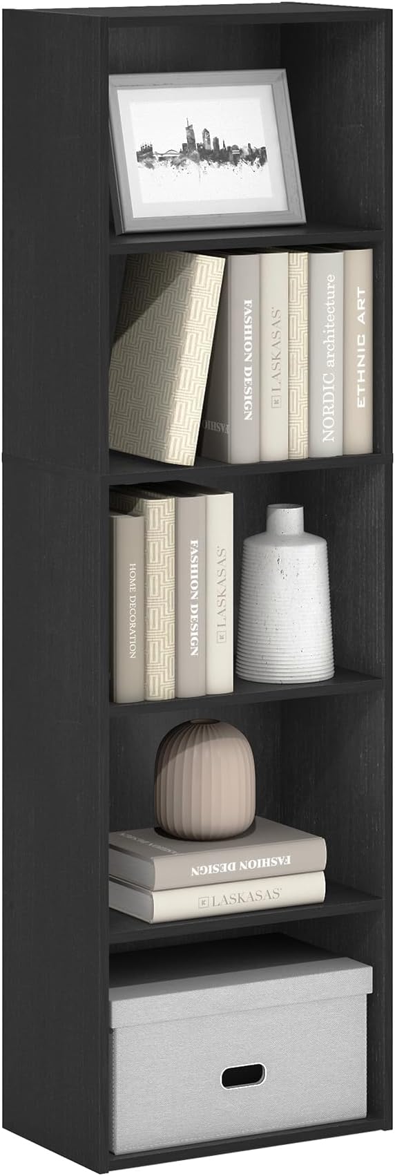 Furinno LUDER Book Shelf, 5-Tier Bookshelf, Bookcase