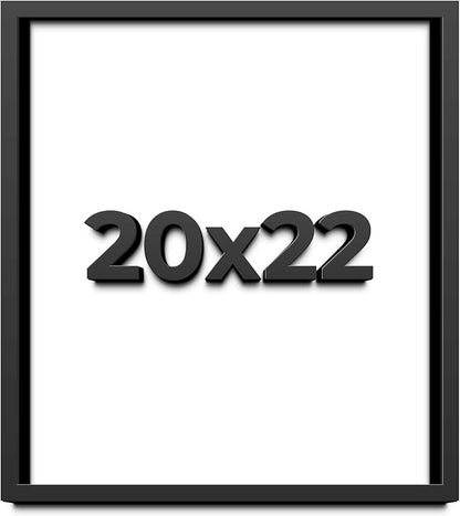 20x22 Shadow Box Frame Black | 1 Inch Deep Solid Wood Shadowbox Display Frame |