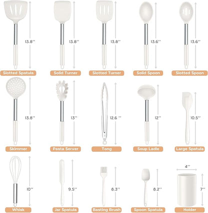 Onader Silicone Kitchen Utensils Set, Includes Heat Resistant Spatula Turner