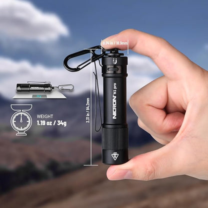 NICRON N1pro EDC Flashlight, 1000 Lumens Rechargeable Flashlights, 6 Modes AA Pocket Flashlight Mini Size with Keychain for Camping, Home, and Emergencies