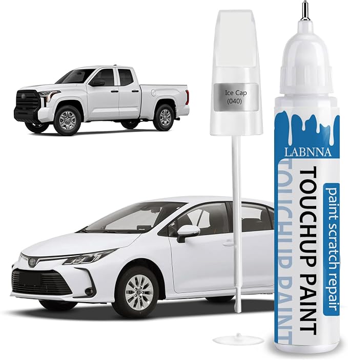 Super White/Ice Cap (040) Touch Up Paint for Toyota-Exact Match 2 in 1 touchup Paint Pen for Chips and Nicks Repair Car Paint Scratch Repair Kit