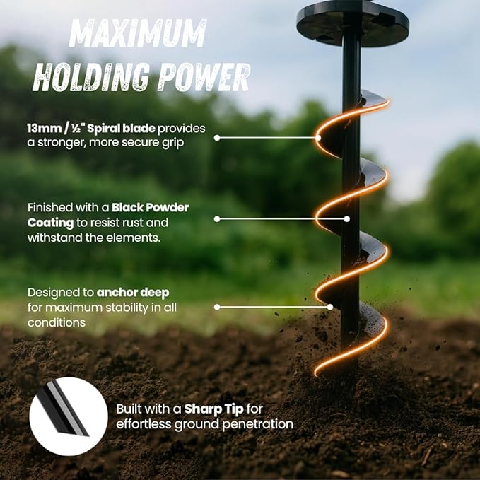 Ground Anchors Low Profile, 4 Pack Heavy Duty, Ground Anchors Screw in, Swing Set Anchors, Trampoline Anchors High Wind, Tent Stakes, Car Ports, Canopies.