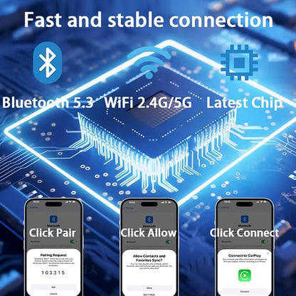 Wireless CarPlay & Android Auto Adapter for Lexus LC 2019-2024,Ultra Mini Dongle Converts Easy Setup Plug and Play,Silver