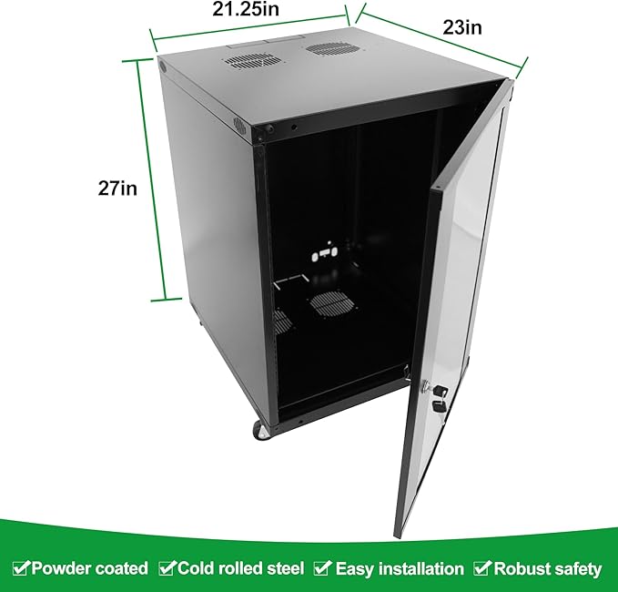 12U Server Cabinet Wall Mount Rack Enclosure