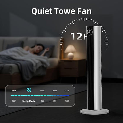 Antarctic Star Tower Fan Portable Floor Fans 85°Oscillating Fan Quiet Cooling