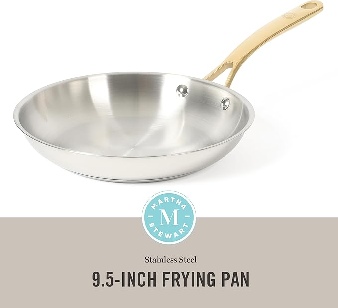 Martha Stewart Castelle 9.5-Inch Stainless Steel Frying Pan
