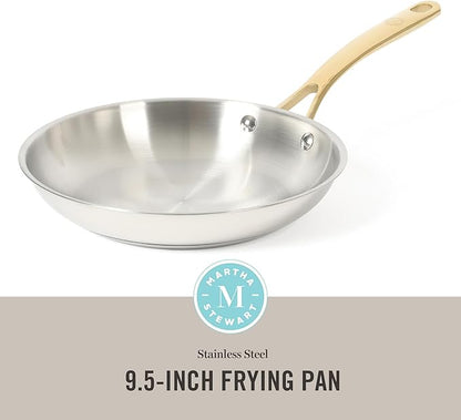 Martha Stewart Castelle 9.5-Inch Stainless Steel Frying Pan