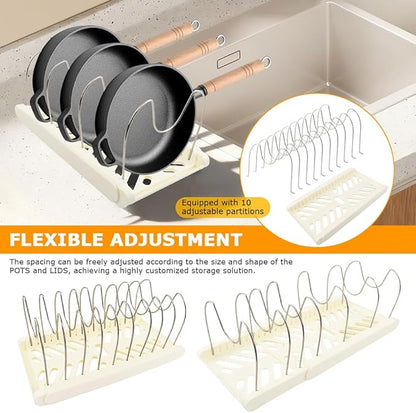 Expandable Pot and Pan Organizer Rack