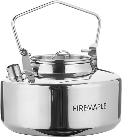 Fire-Maple Antarcti Portable 1 Liter Lightweight Stainless Steel Camping Kettle | Durable and Portable Camp Tea Pot | Ideal for Bushcraft and Outdoor Campfire Use