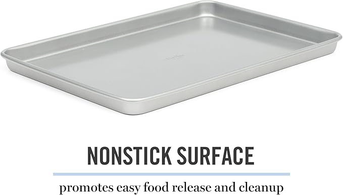 Martha Stewart Gallen 15 x 10 Inch Nonstick Carbon Steel Cookie Sheet – Silver