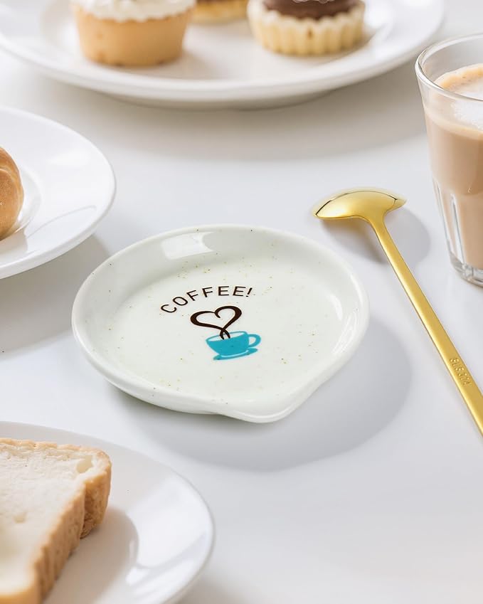 FANGSUN Coffee Spoon and Rest Set, Mini Spoon Holder