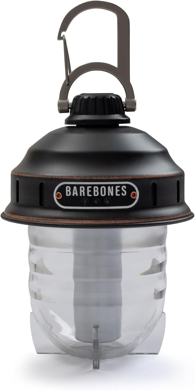 Barebones Beacon Hanging Light ??Antique Bronze, Rechargeable LED Camping Lantern with Adjustable Brightness ??Weatherproof Vintage-Style Hanging Lantern for Outdoor Adventures and Year-Round Use