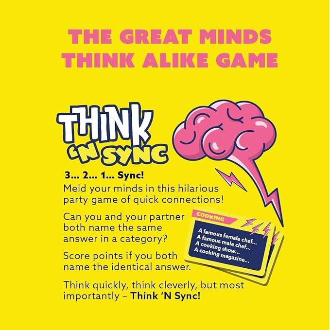 Gamewright - Think 'N Sync - Fast-Paced Party Card Game for Families & Friends, Ages 10+, 3-8 Players