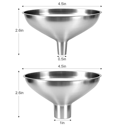 2 Pack Stainless Steel Kitchen Funnel Set