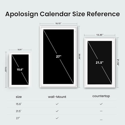 ApoloSign Digital Calendar: Electronic Calendar, Smart Touchscreen Interactive