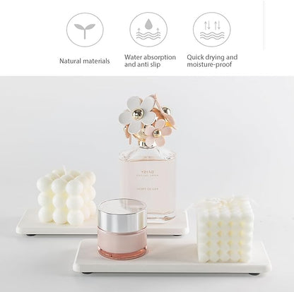 NiuYichee 2 Pcs Water Absorbing Stone Trays, Kitchen/Bathroom Sink Soap Dish