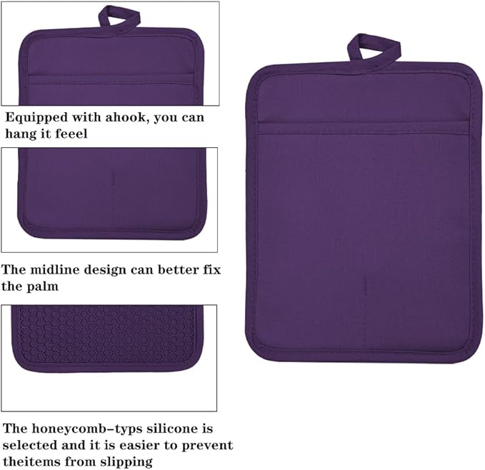 Oven Pot Holder with Pocket Cotton Heat Resistant Coaster Potholder Kitchen Hot