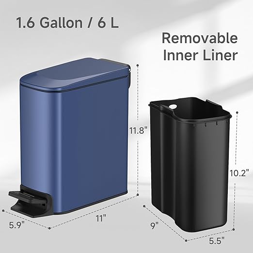 TIPGO Slim Bathroom Trash Can