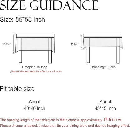 ISAENNE Designer Small Square Tablecloth,Western Linen Colorful Floral Indoor Table Cloth,Wrinkle Resistant Decor Tablecloths for Dining Thanksgiving Kitchen Christmas,55"*55"-Serenity B