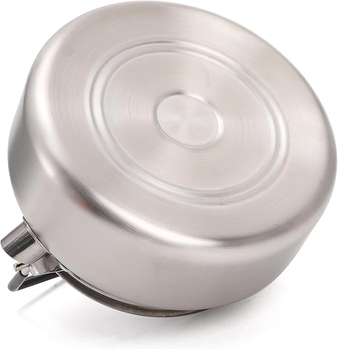 1L Camping Kettle, Portable Outdoor Campfire Kettle, 304 Stainless Steel Camp Tea Coffee Pot, Lightweight Fast Heating Open Fire Water Boiler for Hiking Backpacking Bushcraft Picnic Travel