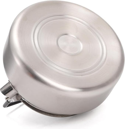1L Camping Kettle, Portable Outdoor Campfire Kettle, 304 Stainless Steel Camp Tea Coffee Pot, Lightweight Fast Heating Open Fire Water Boiler for Hiking Backpacking Bushcraft Picnic Travel