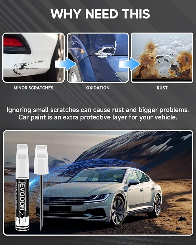 Touch Up Paint for Ford – Exact Match 2 in 1 Paint Pen for Chips and Nicks Repair (Cactus Gray(NE/M7457))