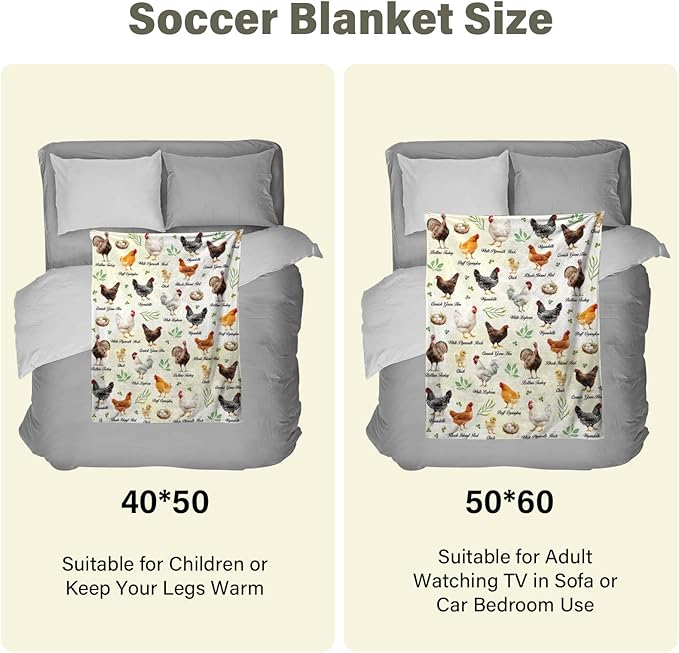 Chicken Blanket Gifts for Lover, Funny Decor for Birthday, Christmas Thanksgiving Gifts for Women, Rooster Decor, Soft Thrown Blanket for Bed 50"*60"