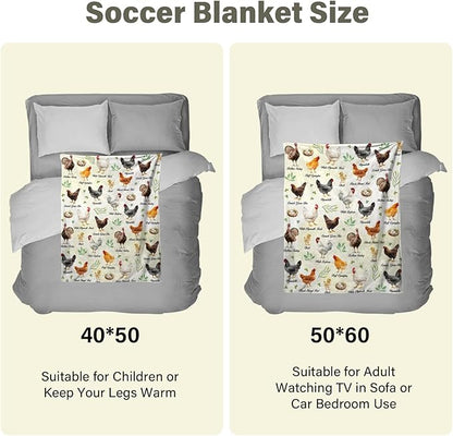 Chicken Blanket Gifts for Lover, Funny Decor for Birthday, Christmas Thanksgiving Gifts for Women, Rooster Decor, Soft Thrown Blanket for Bed 50"*60"