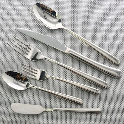 36 Piece Silverware Set with Placemat,MASALACO 6-Piece Stainless Steel Cutlery Set-Knife Fork Butter Knife and Spoon,Mirror Finish,Suitable for Home Restaurant Hotel Kitchen Utensils,Dishwasher Safe
